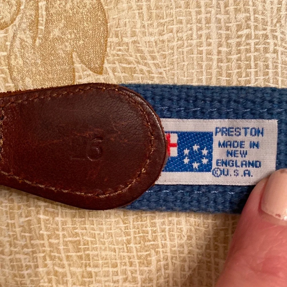 🦈 Preston Boys Nautical Blue Shark Leather Tipped Belt 26